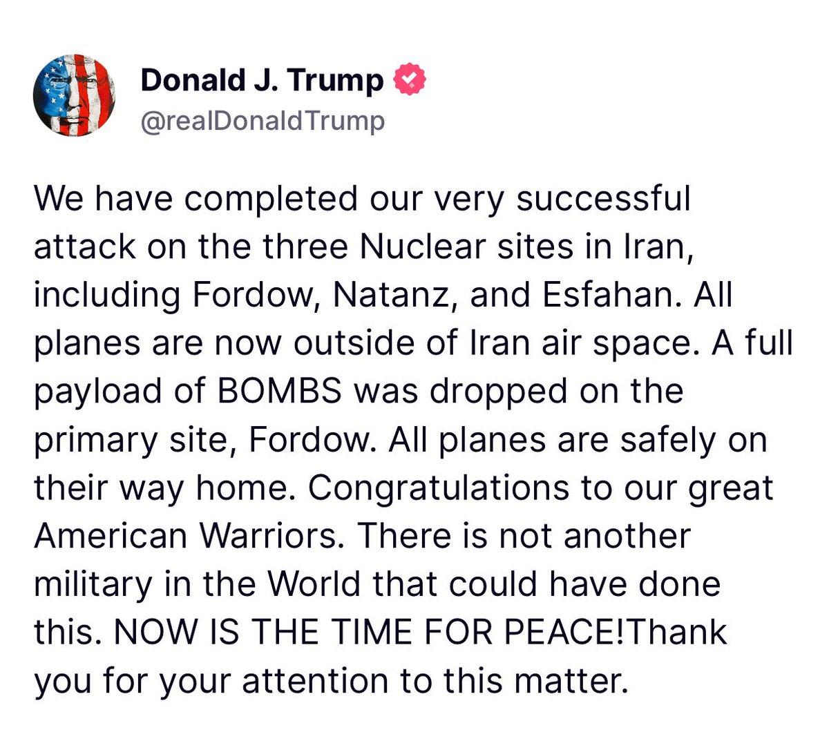 Huge news from President Trump