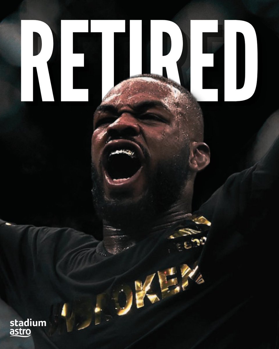 🚨 𝐁𝐑𝐄𝐀𝐊𝐈𝐍𝐆

Jon Jones 🇺🇸 has officially 𝐑𝐄𝐓𝐈𝐑𝐄𝐃 from professional MMA 

Dana White: “Jon Jones is retired. Tom Aspinall is the UFC Heavyweight Champion.”