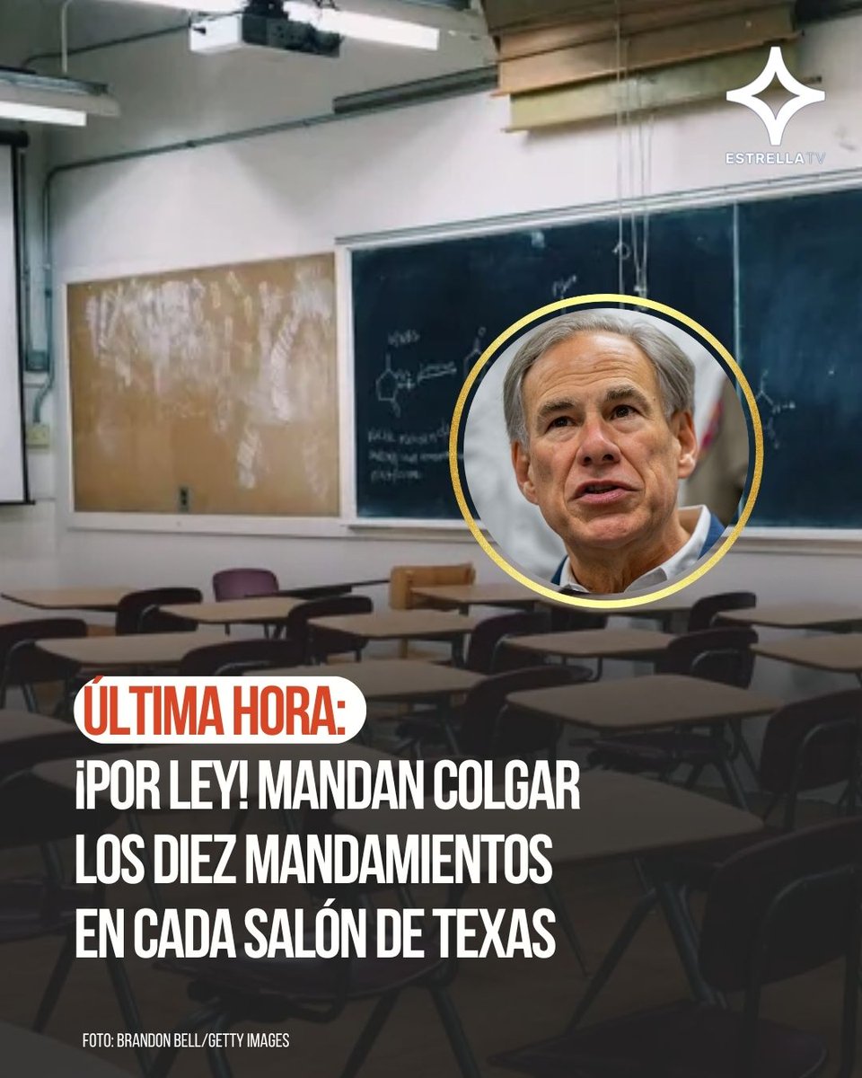 🚨 Última hora desde Texas 🚨
El estado más grande del país acaba de aprobar una polémica ley que obliga a todas las escuelas públicas a colgar los Diez Mandamientos en cada salón de clases. 📖📐