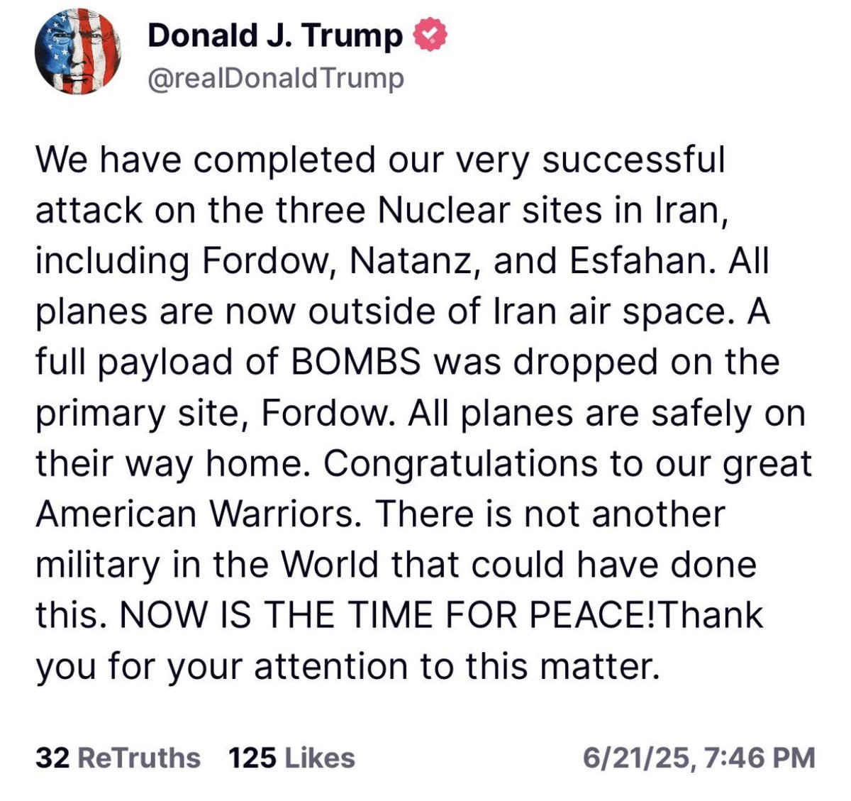 cfranganillo's tweet photo. 🚨🚨🚨Trump anuncia que EEUU acaba de bombardear las plantas nucleares de Irán. https://t.co/rffp2RpkWU