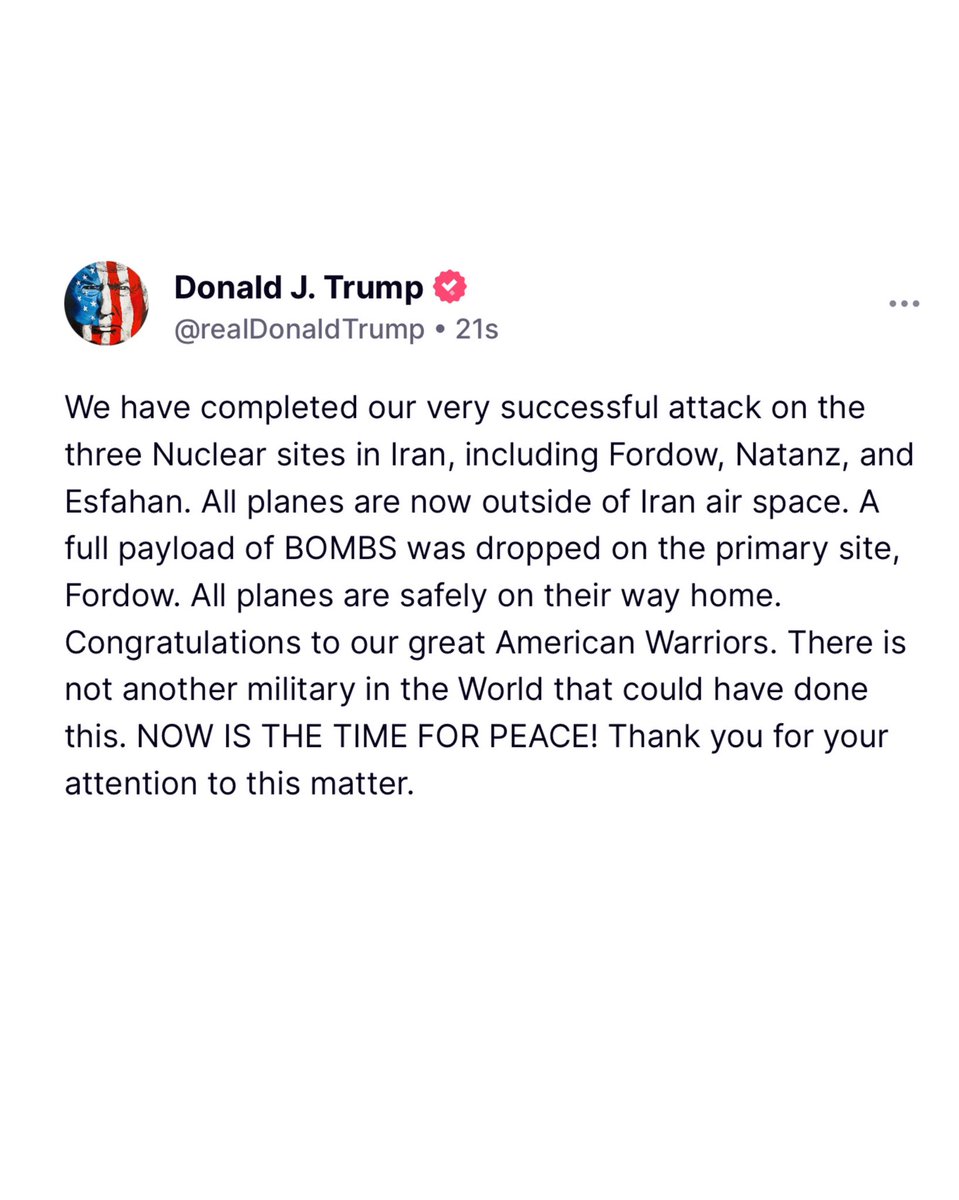 Just in from <a href="/POTUS/">President Donald J. Trump</a>. 

Trust the man. Trust the plan.