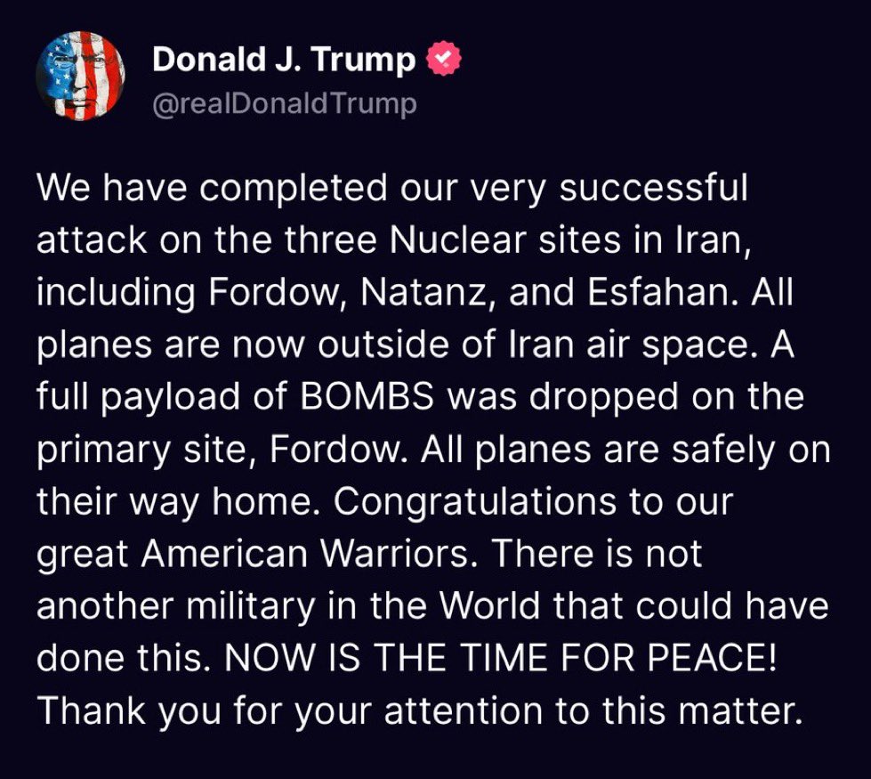 mattdaniel01's tweet image. And so it begins. Trump has just quite possibly kicked off WW3