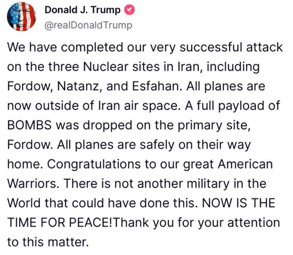 His post: