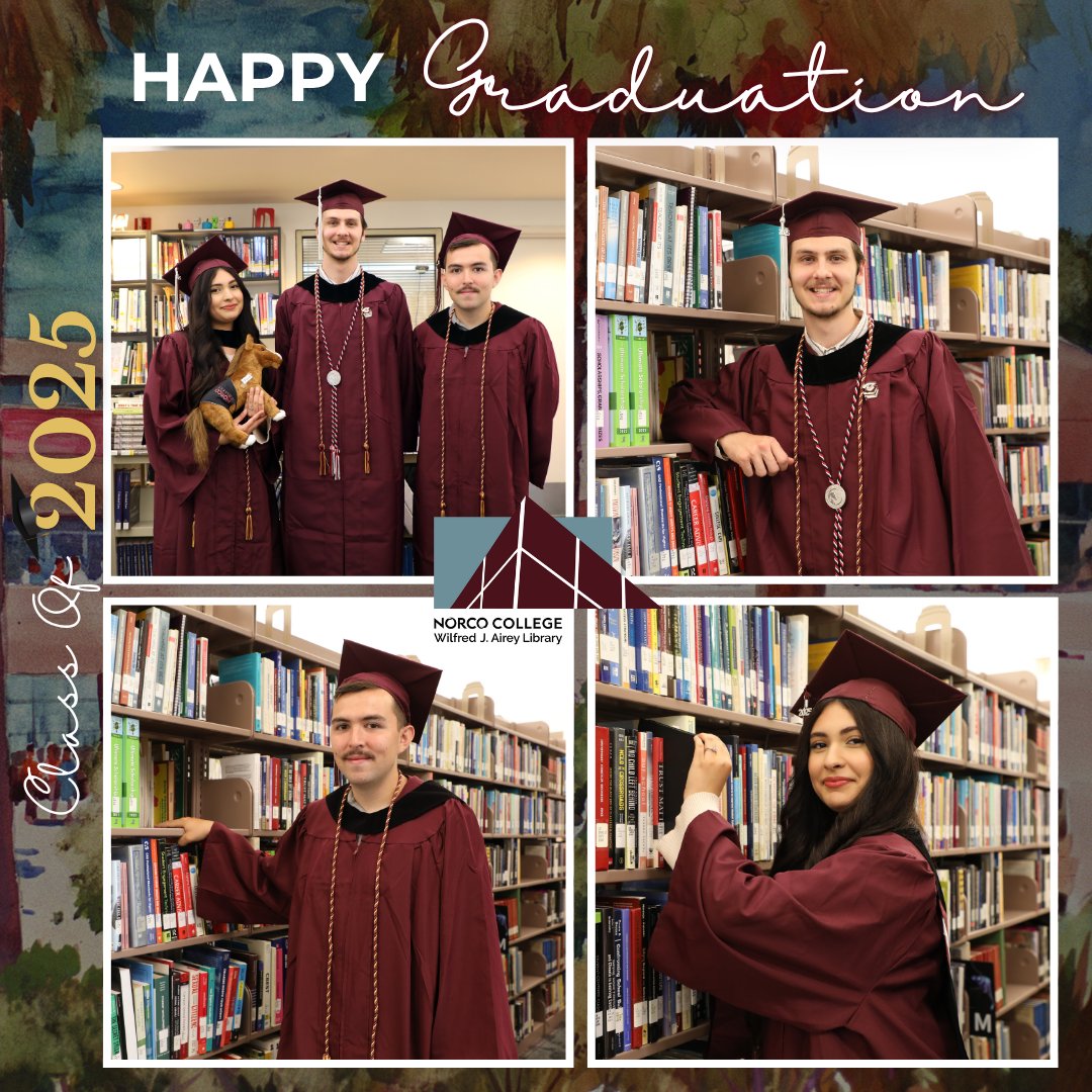 Congratulations to our Library graduates! 🎓 We are so proud of each and every one of you. As you step into this new chapter, remember to carry the Mustang spirit with you! 🐴❤️ #Classof2025 #NCgrad2025 #NC_Commencement2025 #MustangPride #GraduationDay