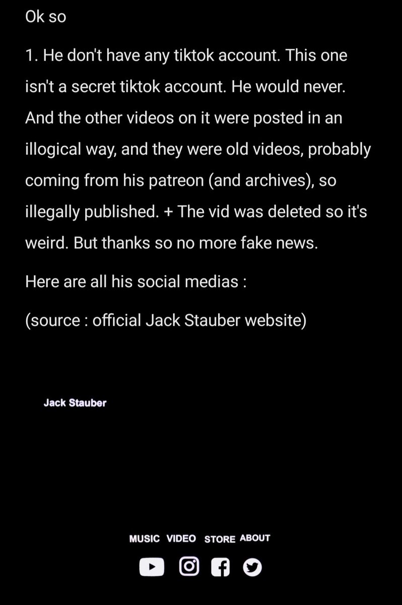 JACK STAUBER coming back ? New album ?  IT'S FAKE ⚠️
🧵 ‼️plz read ‼️
#JackStauber