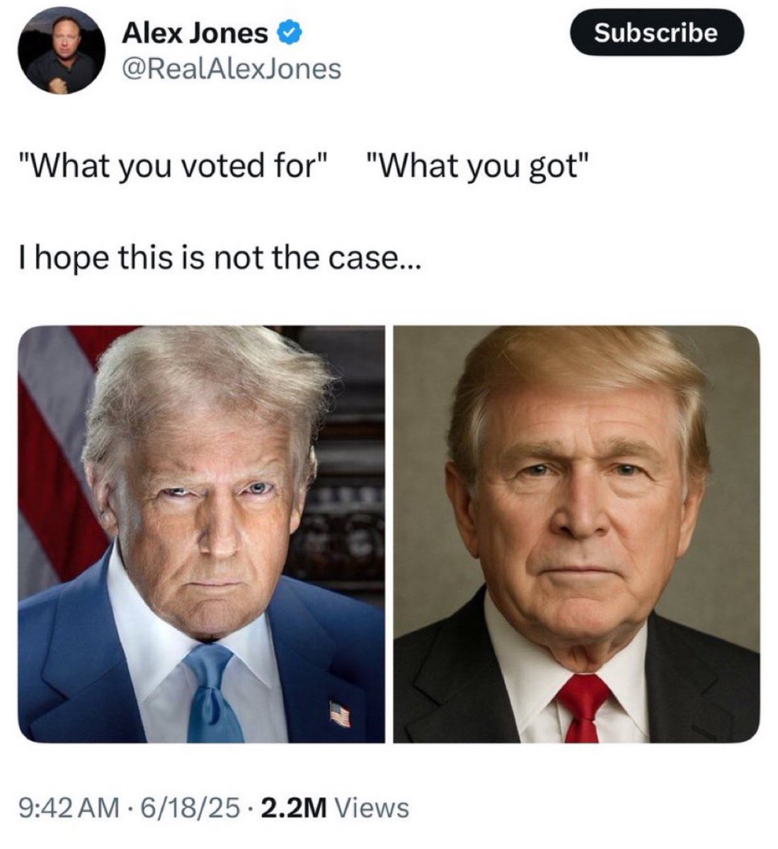 monitorjain's tweet photo. @RealAlexJones is on the money.
Trump fooled Americans. Without thinking twice about millions of lives in Iran he and his team droppedbombs on Iran. The world is run by scammers and thieves. #realterrorist #shameonwest #democracyisdead #bulliesontheloose #trumpisanationaldisgrace https://t.co/ptAuHMhP49