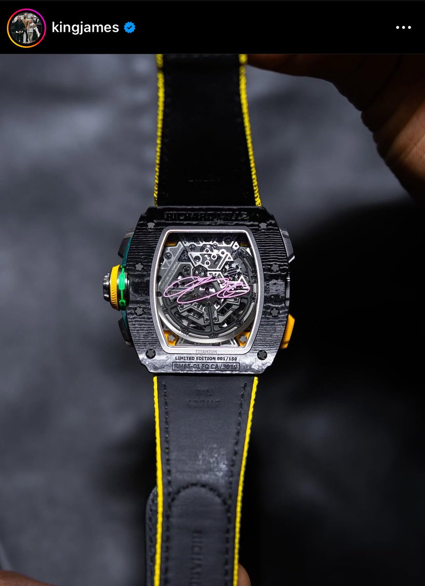 shannonsharpeee's tweet photo. Lebron James debuts his own limited edition Richard Mille (only 150 ever made) 🔥🔥🔥🔥🔥🔥 https://t.co/QNsz42Jb8Z