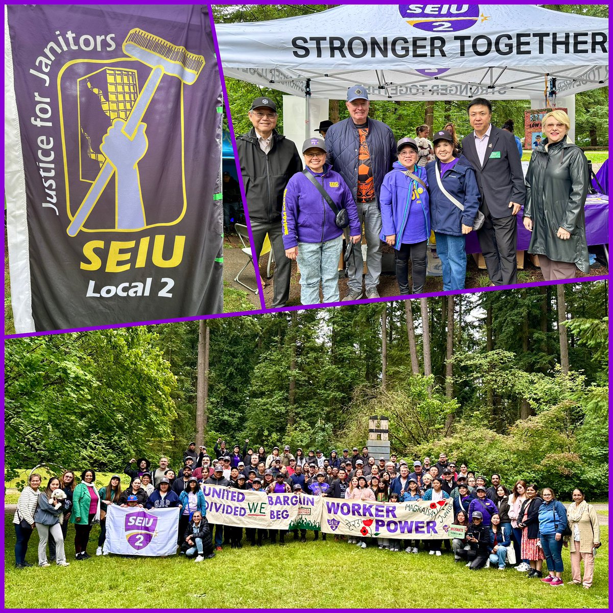 Stopped by the Justice for Janitors picnic in Central Park this afternoon to stand in solidarity with SEIU Local 2 and the hardworking custodial workers across BC. Grateful for everything they do to keep our communities clean, safe, and running. ✊#JusticeForJanitors