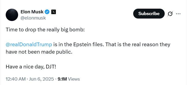 The actual bomb was dropped weeks ago.