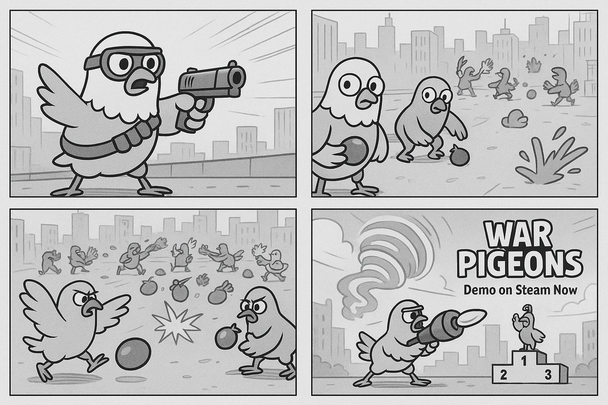 WarPigeonsGame's tweet photo. I remember back in the day we used to watch the #WarPigeons Animated show. #WarPigeonsGame #DEMO #CouchCoop #IndieGameDev #SteamGames https://t.co/EfxBSj32pk… #WISHLIST it now https://t.co/v8xLuUss4x