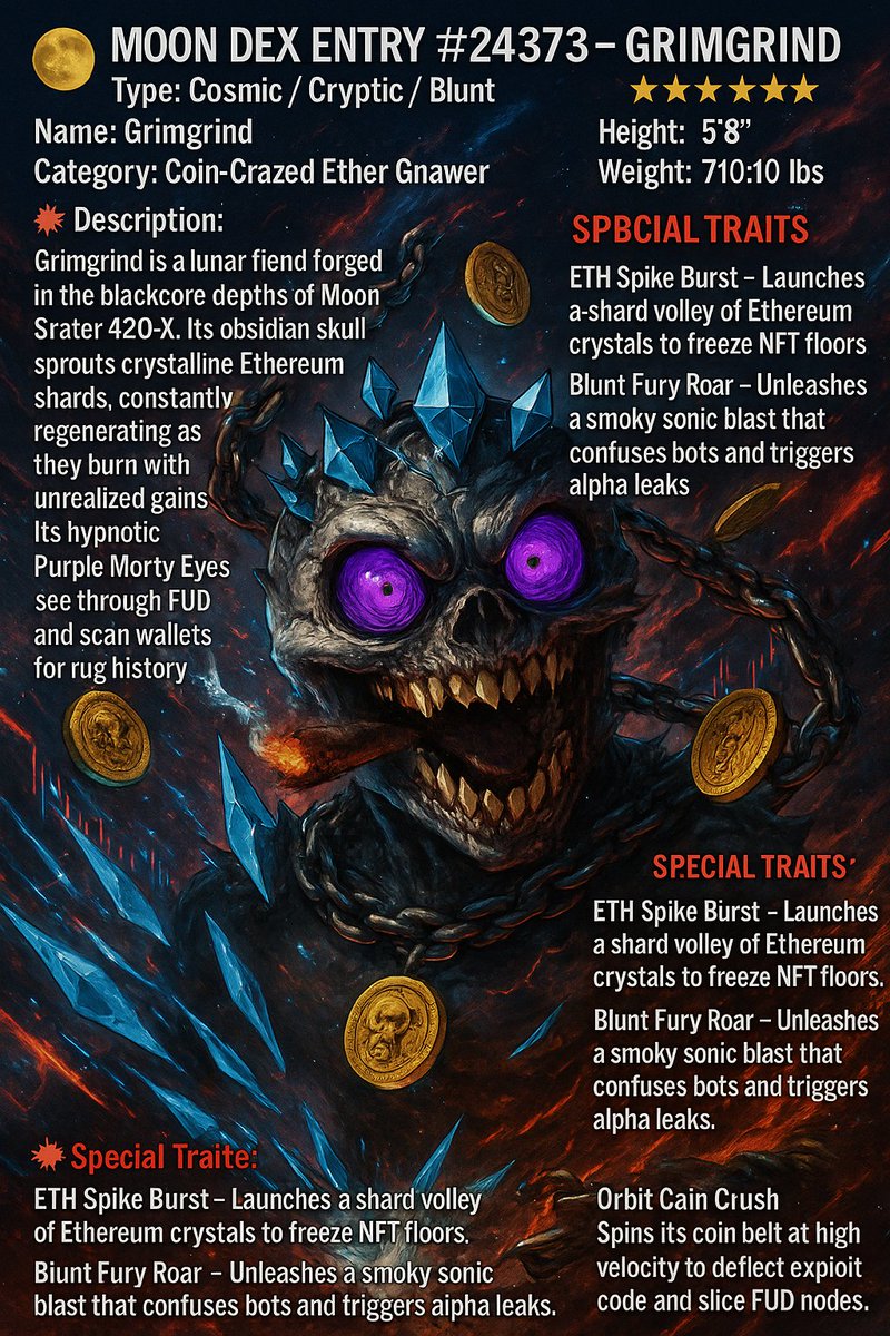 Bryan36krun's tweet photo. Bookmark this thread to not miss a Realm release and how each #Moonster Type will be affected or have a advantage in. In the meantime here are a few examples of @MoonstersWeb3x official trading card game #MoonDex card art👇🏿 https://t.co/qEDO6CXsjR