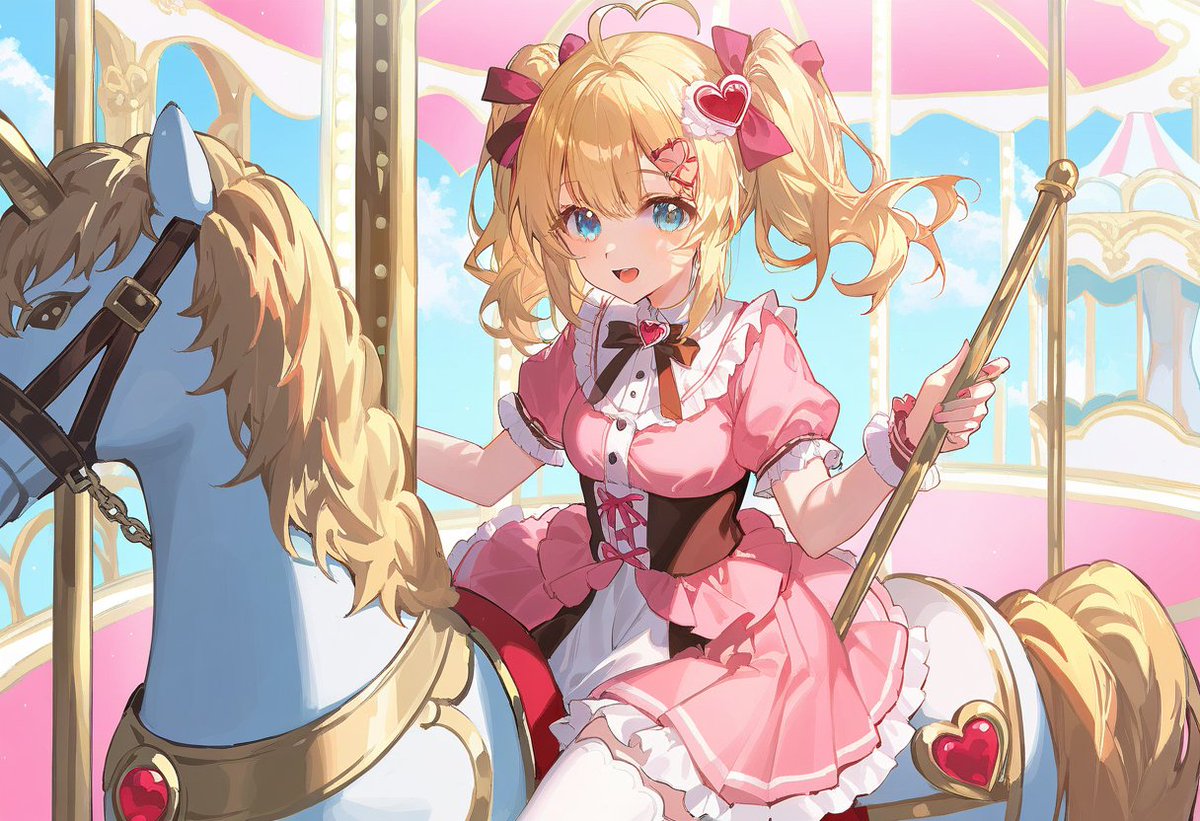 お題【乗り物】
メリーゴーランドも乗り物ですよね。
#ノリノリぱわーぷれい