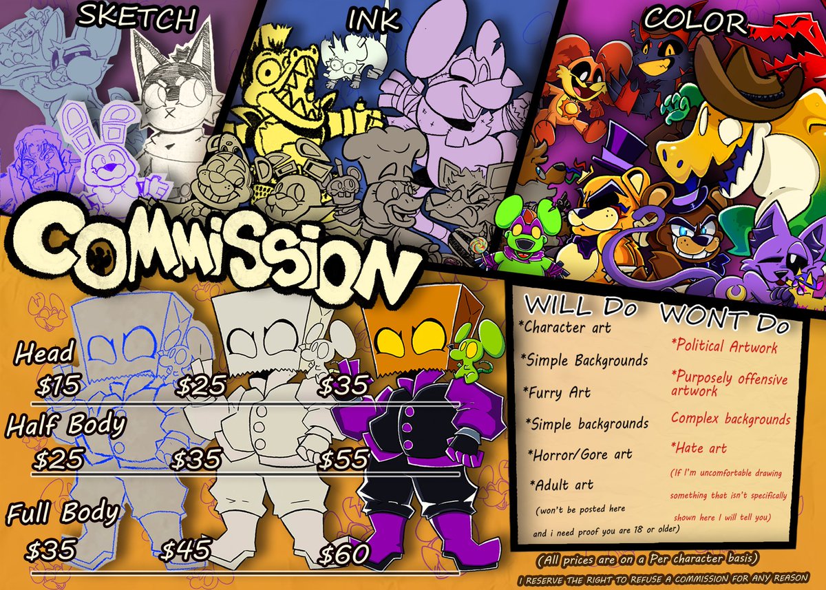 badinater's tweet image. Sup Rats wanna get some Art from me? Well you can!
Im Open for C*mmissions !! Contact me for a Slot, My Discord is badinater