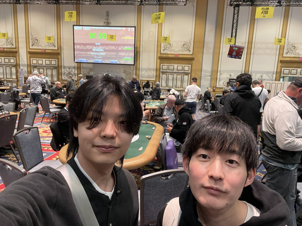 mikc450's tweet photo. #53D MILLIONAIRE MAKER No-Limit Hold'em Flight D 5days
$1,500、25,000点、60分ブラインド
@BTN2021 https://t.co/HmXjygEkjz