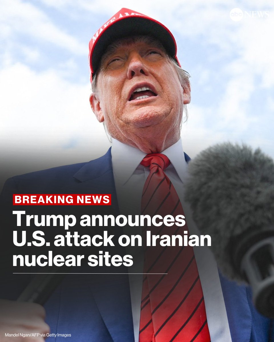 President Trump announces "very successful attack on the three Nuclear sites in Iran." Follow live updates: abcnewslive.visitlink.me/2sYZub