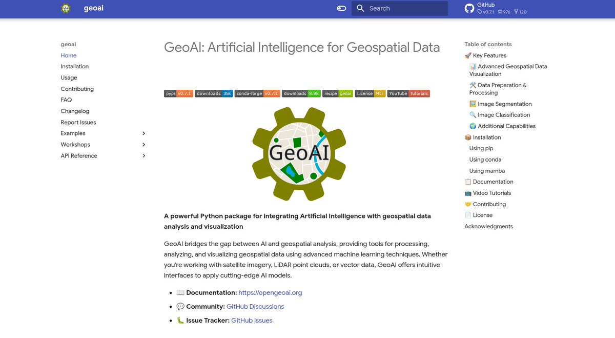📯 The #GeoAI Python package has a new home: opengeoai.org ! 🎉

Stay tuned for many upcoming features and updates 👇

Website: opengeoai.org
GitHub: github.com/opengeos/geoai

#geospatial #AI #deeplearning