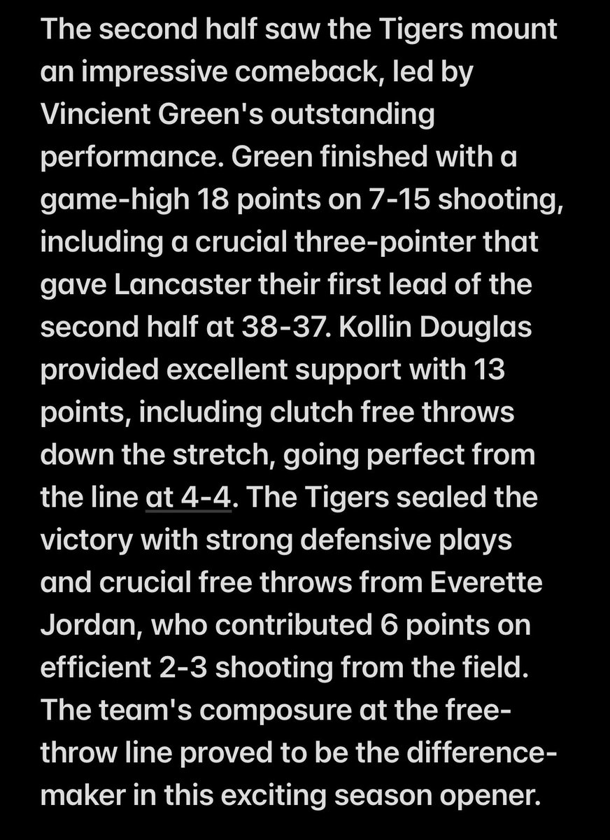 Lancaster 48 Clemons 47