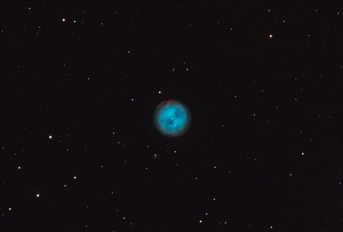 onecolor30001's tweet photo. #OwlNebula #M97 #Astrophotography #Askar103APO
小さいM97をDrizzle3xで解像度を上げ，DynamicCropで３倍にクロップするとそれなりの大きさ。解像度を上げているのでさらに拡大して見ても，ざらつきは少ない。 https://t.co/kFZuqEcSKe