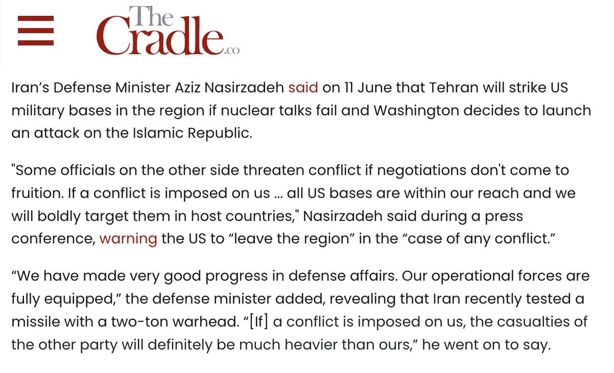 caitoz's tweet photo. Trump just bombed Iran. As a reminder, earlier this month Iran warned that if the US attacks Iran directly it will launch missiles at US military bases in the region with the goal of inflicting heavy casualties. 

So if US soldiers die, it was Trump's fault. Trump killed them. https://t.co/AqnW1vvOLl