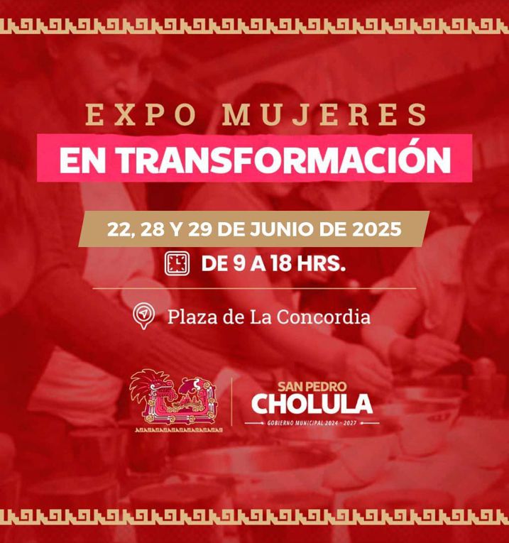 MAÑANA domingo 22 de junio, y el próximo fin de semana, se instalará el tianguis de mujeres emprendedoras en la Plaza de la Concordia #Cholula

#ConsumeLocal

#CholulaReporta | masnoticiasdiario.com