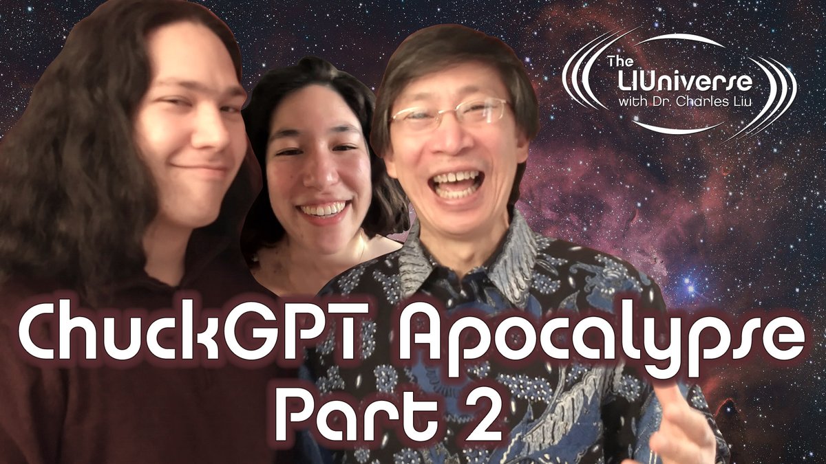 TheLiuniverse's tweet image. Chuck GPT Apocalypse, Part 2 of our season finale with our guest archaeology expert and author, Hannah Liu, MEd. is out!
🎧wherever you get your #podcasts 
⏬ podbean.com/eas/pb-ryjw2-1…
▶️ youtu.be/VnnWVaZMnVw
#podcast #science #space #astronomy #ChuckGPT