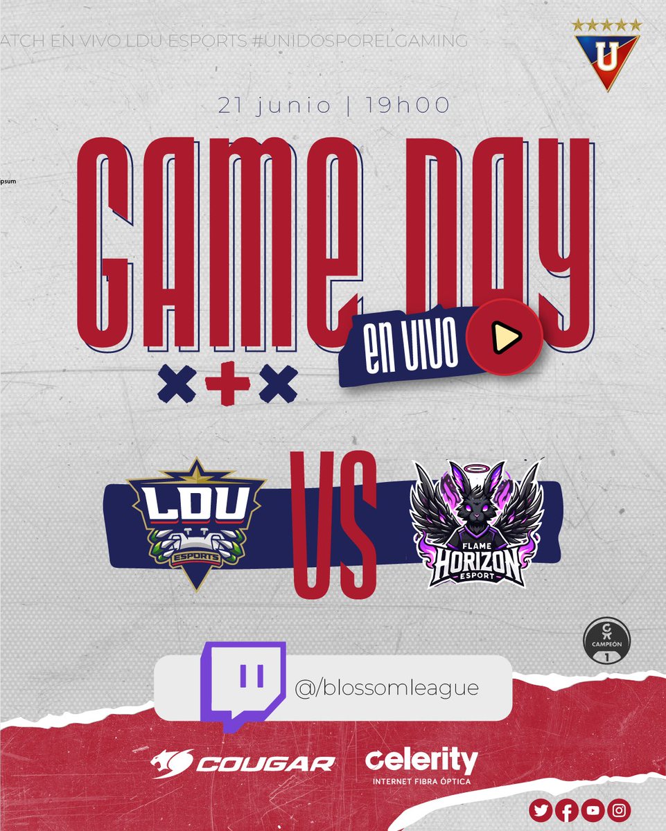 ¡Estamos en vivo! 

🏆 <a href="/BlossomLeague/">Blossom League</a> 
🆚 #FlameHorizon 
💻 twitch.tv/blossomleague

#GoLDU #UnidosPorElGaming #BlossomLeague #CelerityEC #CougarGaming #LeagueOfLegends