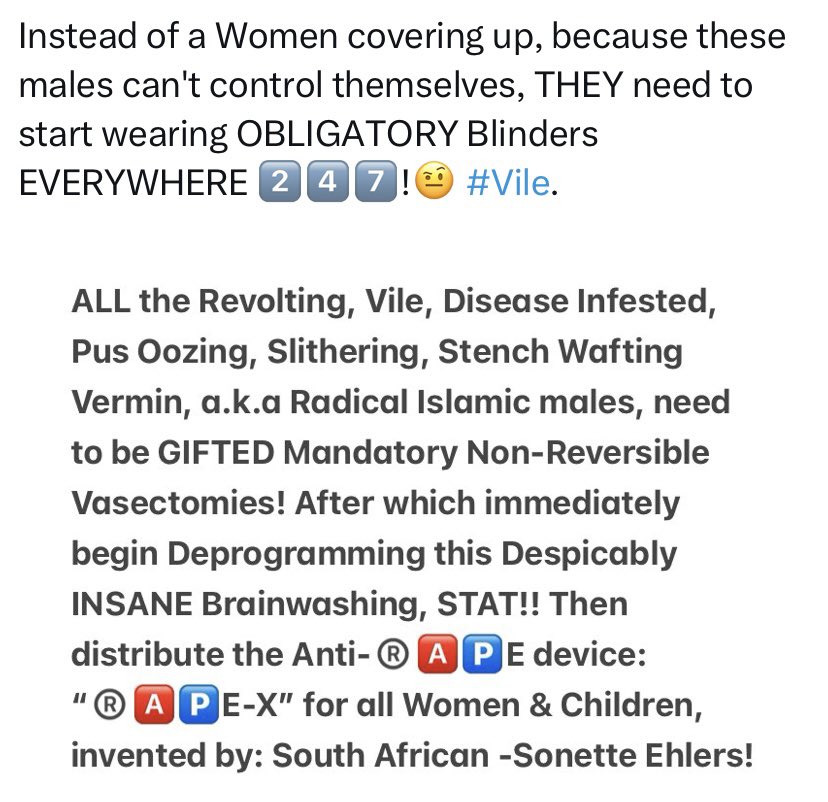 lateliercali5's tweet photo. @abdull7181 @RadioGenoa It’s not dirty looks that’s the problem.

It’s Dirty, Disgusting, Filthy #RadicalIslamic men who won’t keep their hands to themselves.

The ONLY solution should be
The #LorenaBobbitt  treatment.

They’d learn rather quickly to keep their looks, hands &amp; other parts to themselves! https://t.co/NbgfiQKfPB