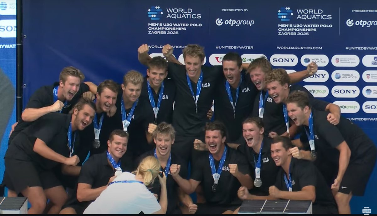USA Water Polo (@usawp) on Twitter photo Congratulations to the USA Men's Junior National Team on winning silver at the <a href="/WorldAquatics/">World Aquatics</a> U20 World Championship!π₯
It's the best finish ever for a USAWP men's program in World Championship play at any age group.
MORE: usawaterpolo.org/news/2025/6/21β¦ Congratulations to the USA Men's Junior National Team on winning silver at the <a href="/WorldAquatics/">World Aquatics</a> U20 World Championship!π₯
It's the best finish ever for a USAWP men's program in World Championship play at any age group.
MORE: usawaterpolo.org/news/2025/6/21β¦