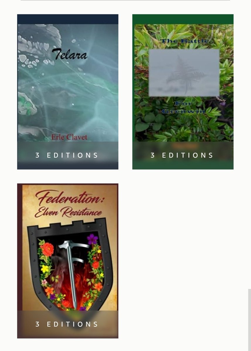 Erle Clavet | Fantasy Author, Artist (@erleclavet) on Twitter photo Please share, thank you. Your support is appreciated.
Three #epicfantasybooks in three formats for great prices. 
tinyurl.com/3vfzy3cx
Each book has five-star ratings from readers!
#creativewriter #fantasyauthor #indeauthor Please share, thank you. Your support is appreciated.
Three #epicfantasybooks in three formats for great prices. 
tinyurl.com/3vfzy3cx
Each book has five-star ratings from readers!
#creativewriter #fantasyauthor #indeauthor