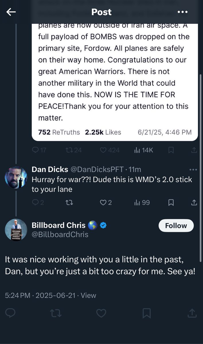 Blocked by “Billboard Chris” for calling him out