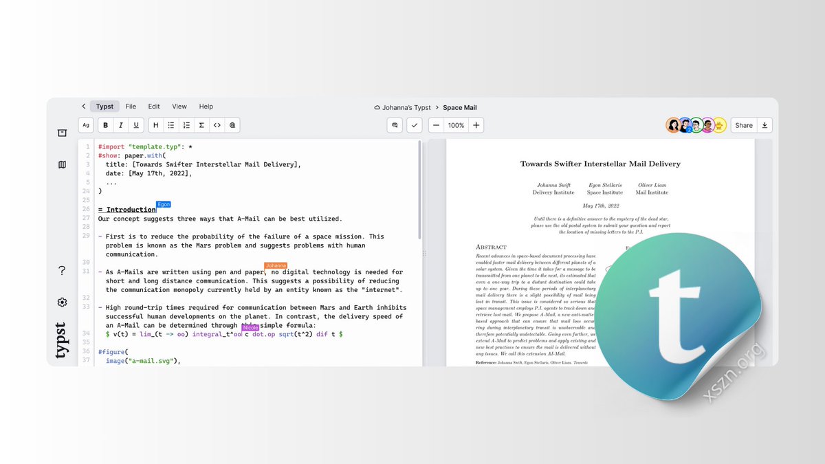 xszn_org's tweet image. Typst

新的基于标记的排版系统，它的设计目标是在保持强大功能的同时，也更易于学习和使用。Typst 具有内置的标记功能，可以处理常见的排版任务，同时也提供了灵活的函数来满足更复杂的需求。

typst.app

#工具 #开发 #开源软件