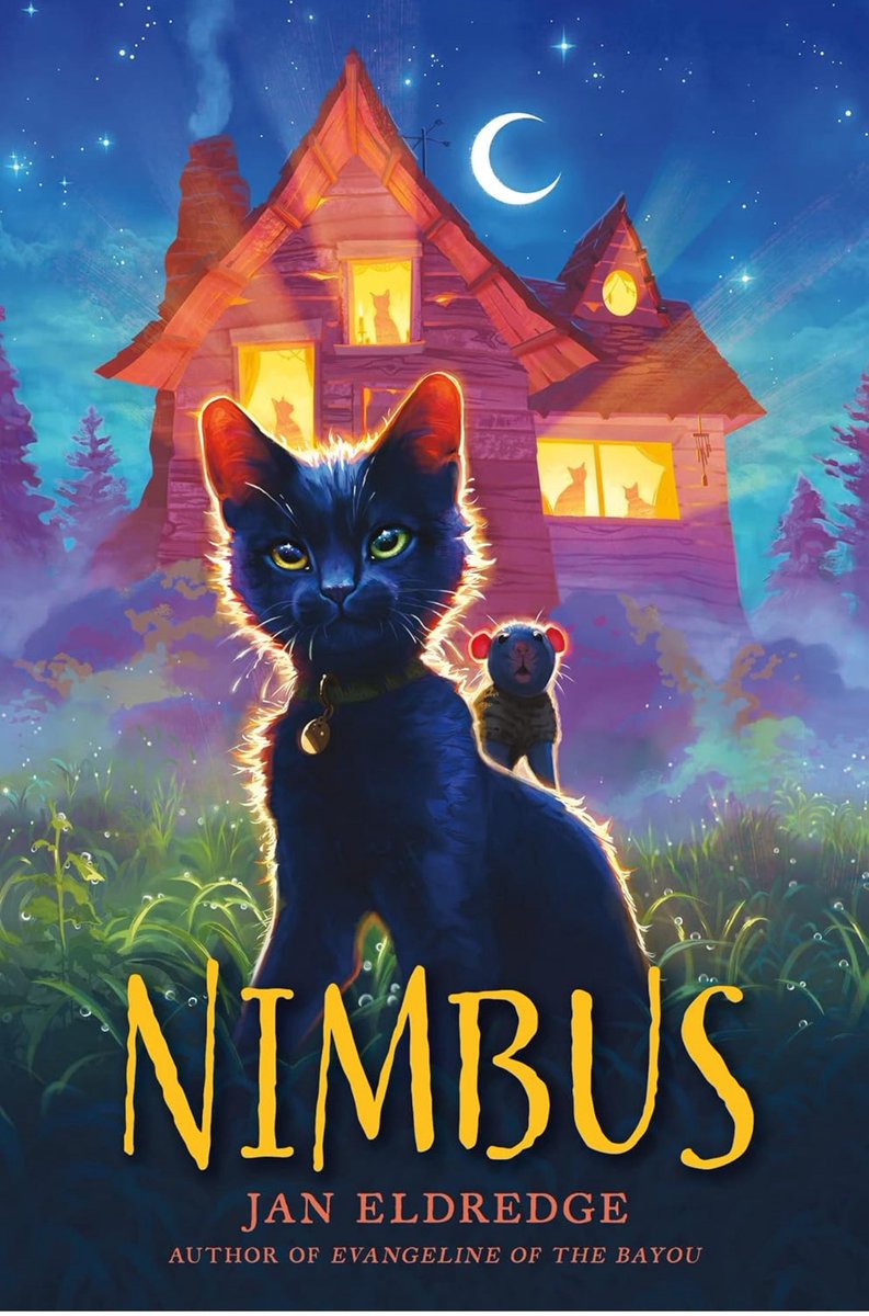 RelaWorsham's tweet image. Summer 2025 Read #12 Nimbus by Jan Eldredge. No surprise that the cat-lady loved the book about a magical cat! 🐈‍⬛ A fun, fantastical fantasy tells of Nimbus, a black cat who learns she’s actually more lucky than unlucky. Reminded me of a childhood favorite Secret of NIMH. 🐭 👍
