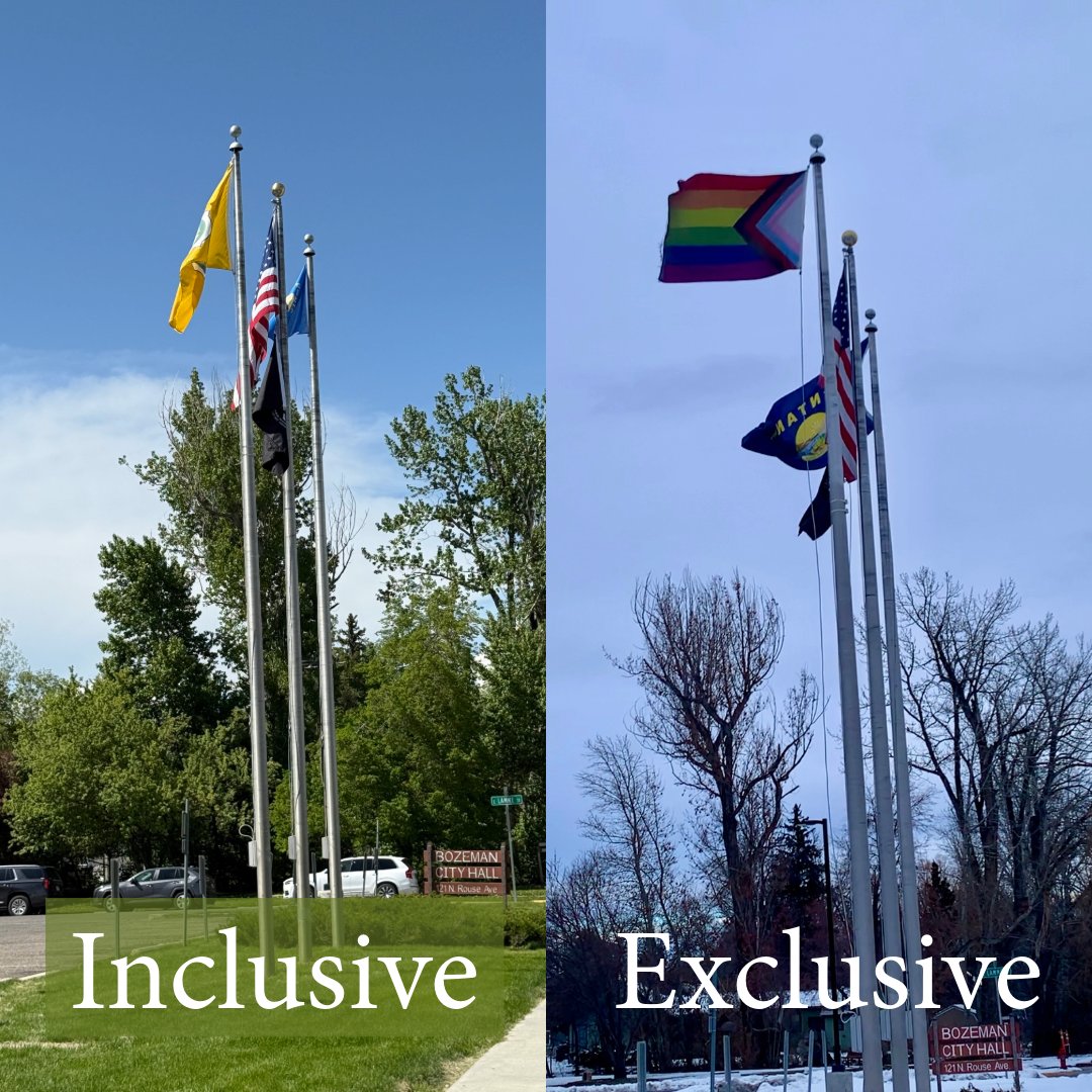 🚨Bozeman May Follow Missoula in Adopting the “Pride” Flag as Its Official City Flag 

At the June 17th Commission meeting, Commissioner Emma Bode called  for Bozeman to adopt the “pride” flag as its official city flag —  copying Missoula’s move to sidestep Montana’s new law (HB