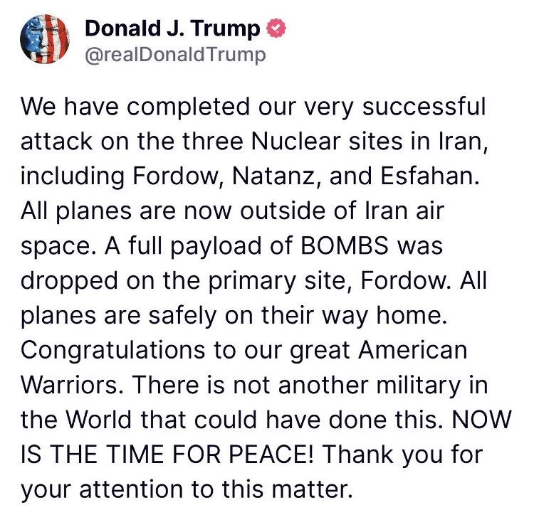 Les Etats-Unis entrent donc officiellement dans la guerre contre l’Iran. Quelles seront les conséquences ?
C’est vertigineux 

#Trump
#Iran
#Israel
#Fordow