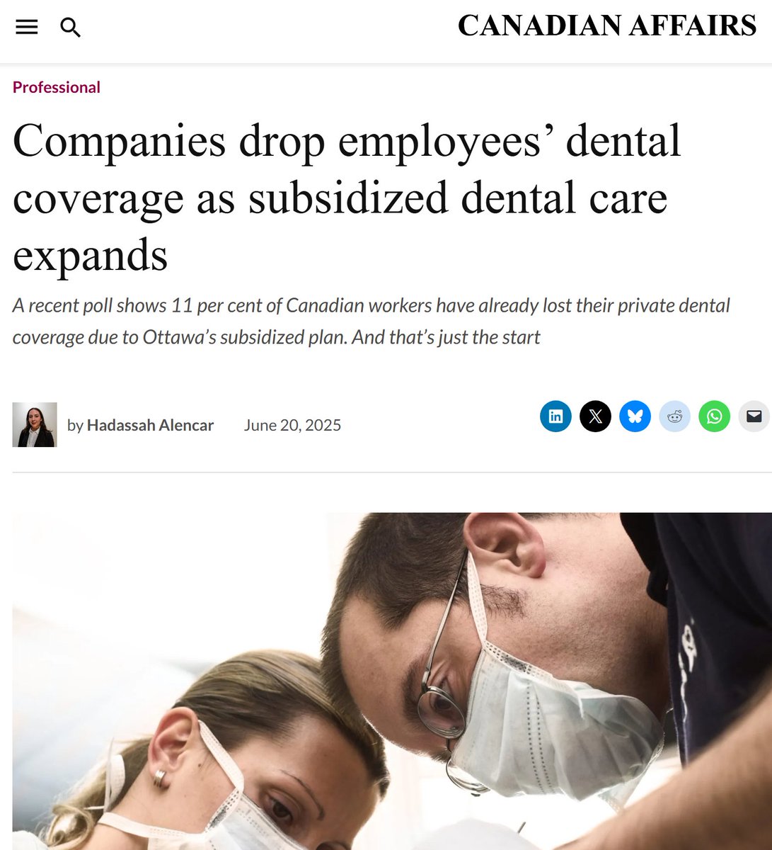 Liberals were warned... Ottawa’s subsidized dental care plan is putting Canadian workers at risk of losing their private dental coverage