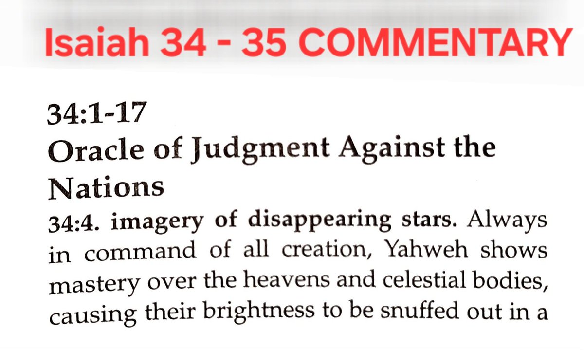 TeXasMadde's tweet photo. #OldTestamentStudy #18
📜 Isaiah 34:1-17 -35:1-10
🪐🌠☄️🔥 God / YHWH Rolls Up the Sky & All the Host of Heaven like a Scroll!
🌀⚡️🌌Tohu -Confusion & Bohu- Chaos describes a Primeval State Before Creation =Edoms Aftermath
👾🧞♀️🦅🦔🦉 Demons /Satyrs & Lillith will Haunt There https://t.co/UWpeAbW3Em