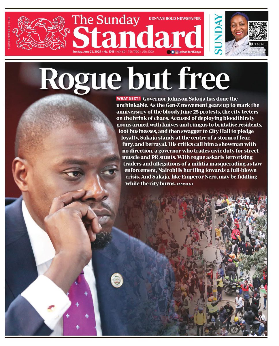 The Bold newspaper doesn’t mince words. 
It’s injecting as should.
This rogue dimples konosua and degreeless thug should also never know peace. 
#June25th 
#June25thNationalHoliday 
#JusticeForAlbertOjwang 
#JusticeForBonifaceKariuki 
#Justice4OurMashujaa