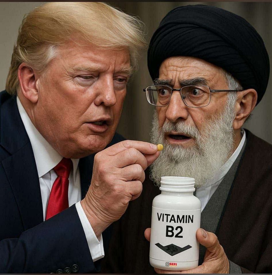 Donald Trump arranged for Khamenei to receive vitamin B2.✅