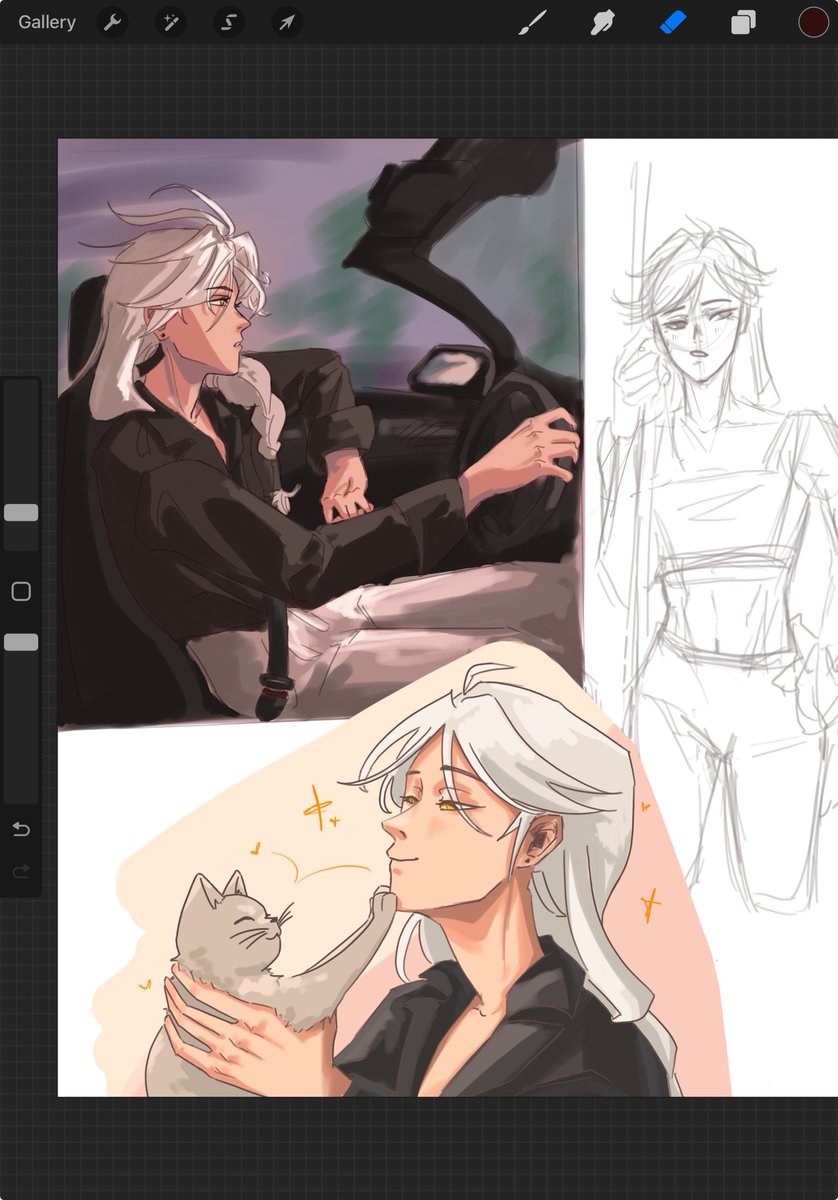 Doodles BUT ALSO I CANT BELIEVE I MANIFESTED QUEEN DRIVING A CONVERTIBLE AND THIS LITTLE DOS MOMENT???? GIRLS MY DELUSIONS ARE STRONG BUT LOWKEY ON POINT????
 #凸变英雄X #TOBEHEROX