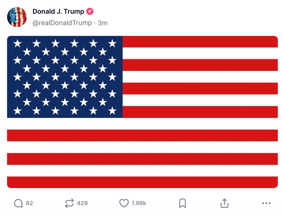 Trump just posted this on Truth Social.
