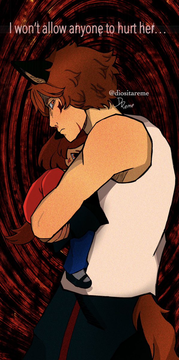 DiositaReme's tweet image. #YKMET #BoyfriendToDeath 
#btd #btd2 #ykmetren #renhana #visualnovel #renbtd #btdren #fanchild 

Another drawing of Ren with his daughter. I know Ren would never let his children go through what he went through, so he’d be very protective