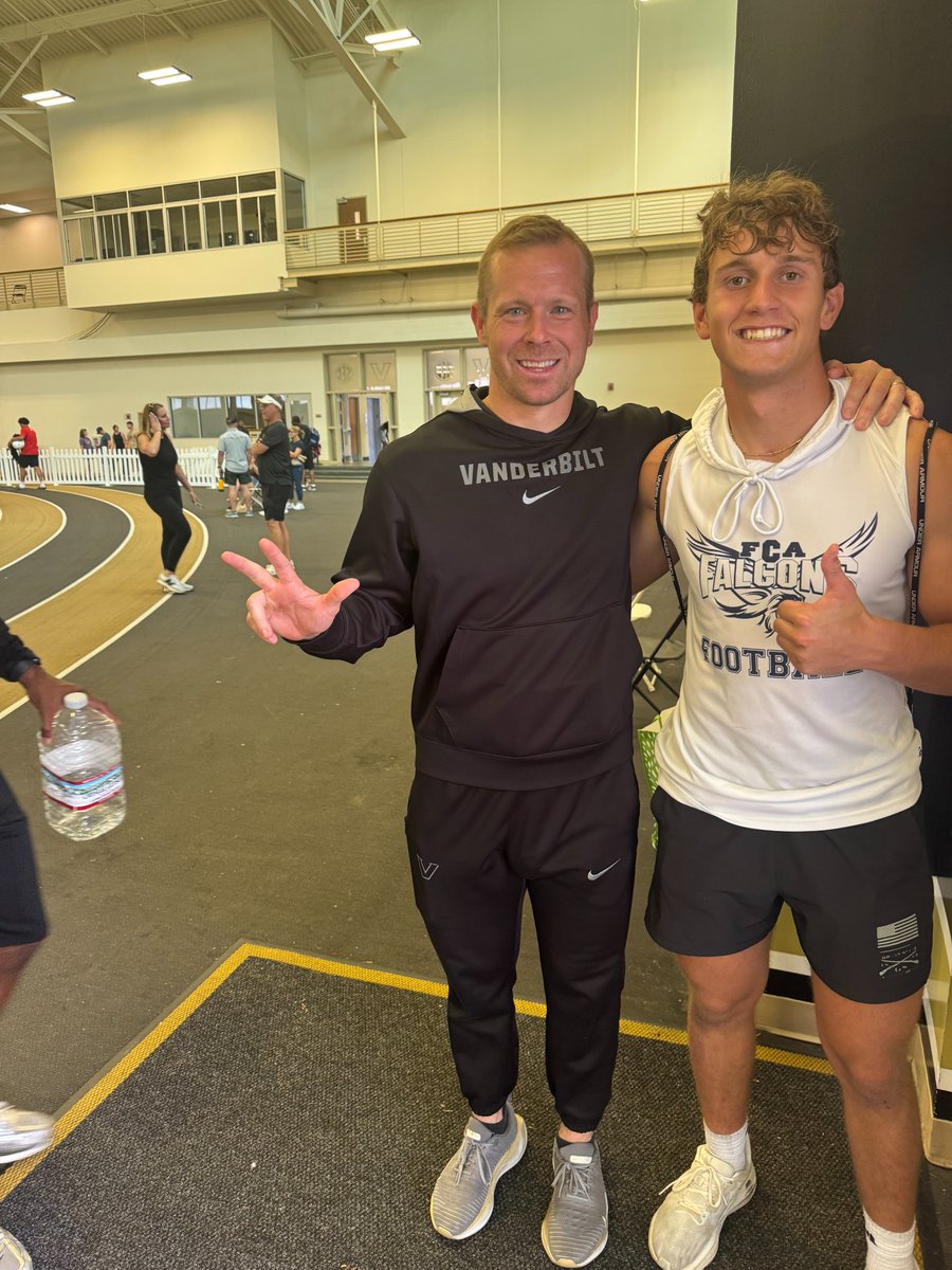 Luke_Pollard5's tweet photo. Had a great time at Vanderbilt Camp today! Putting in the work and talking with coaches! @CoachTBarr @CoachHulmes @FCAFalconsFB @CoachKalb1 @DLCoach_Danford https://t.co/G6q5Z76WKw