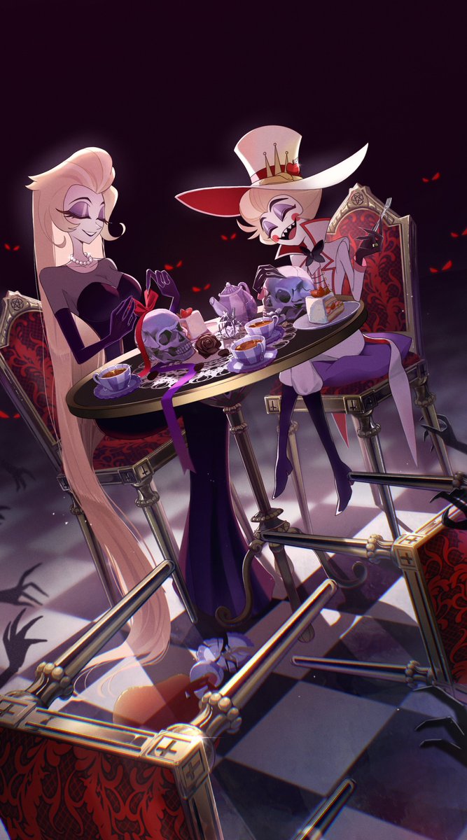 srs_o_o's tweet image. 💀TEA PARTY💀
#HazbinHotelFanart 
#lucilith