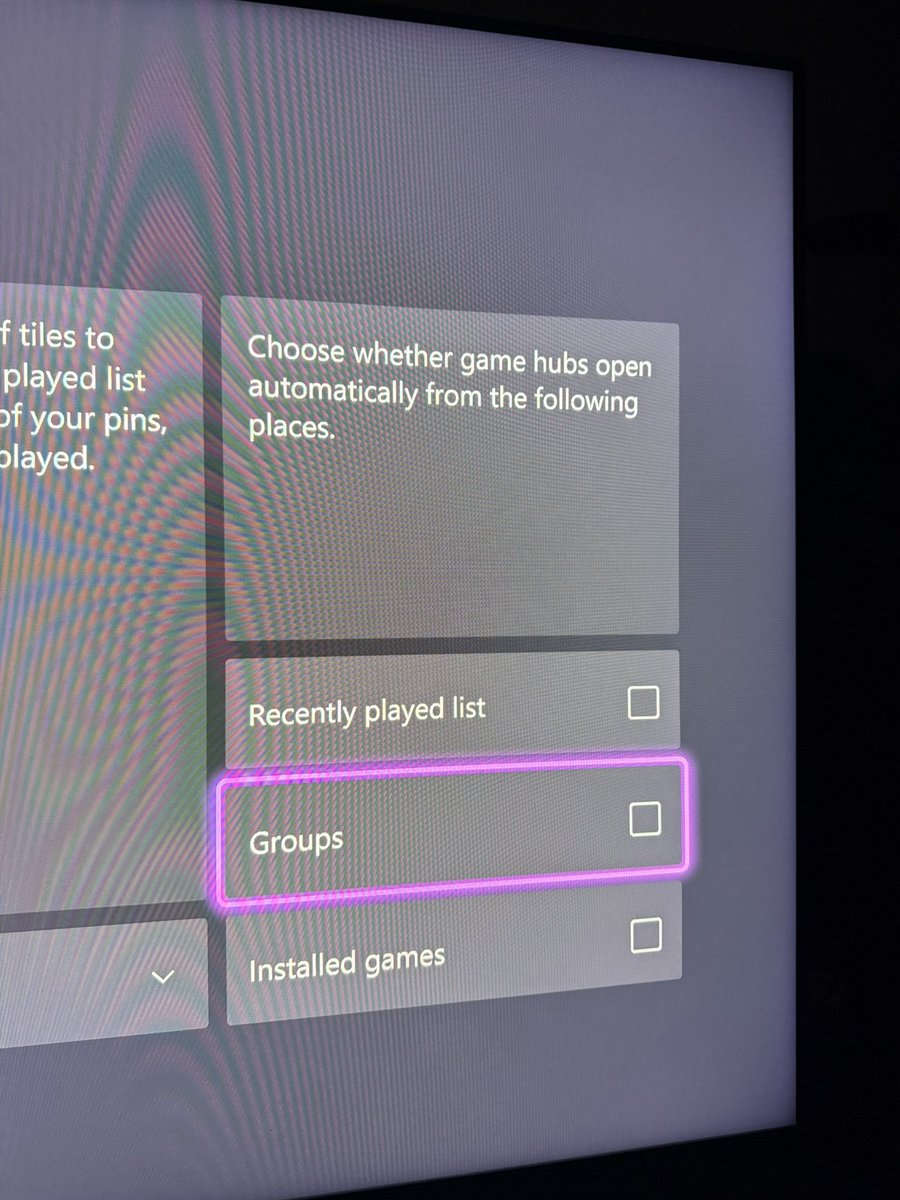 biglousnowman's tweet photo. How to remove the game hub from auto popping up whenever you try and launch a game with this new #xbox update. 

Settings>General>Personalization>Games &amp; apps> and check these off. 

Having the game hub auto pop up is annoying https://t.co/v6YdPtlDBh