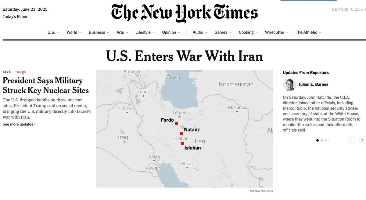 JUST IN: 🇺🇸🇮🇷 US enters war with Iran.