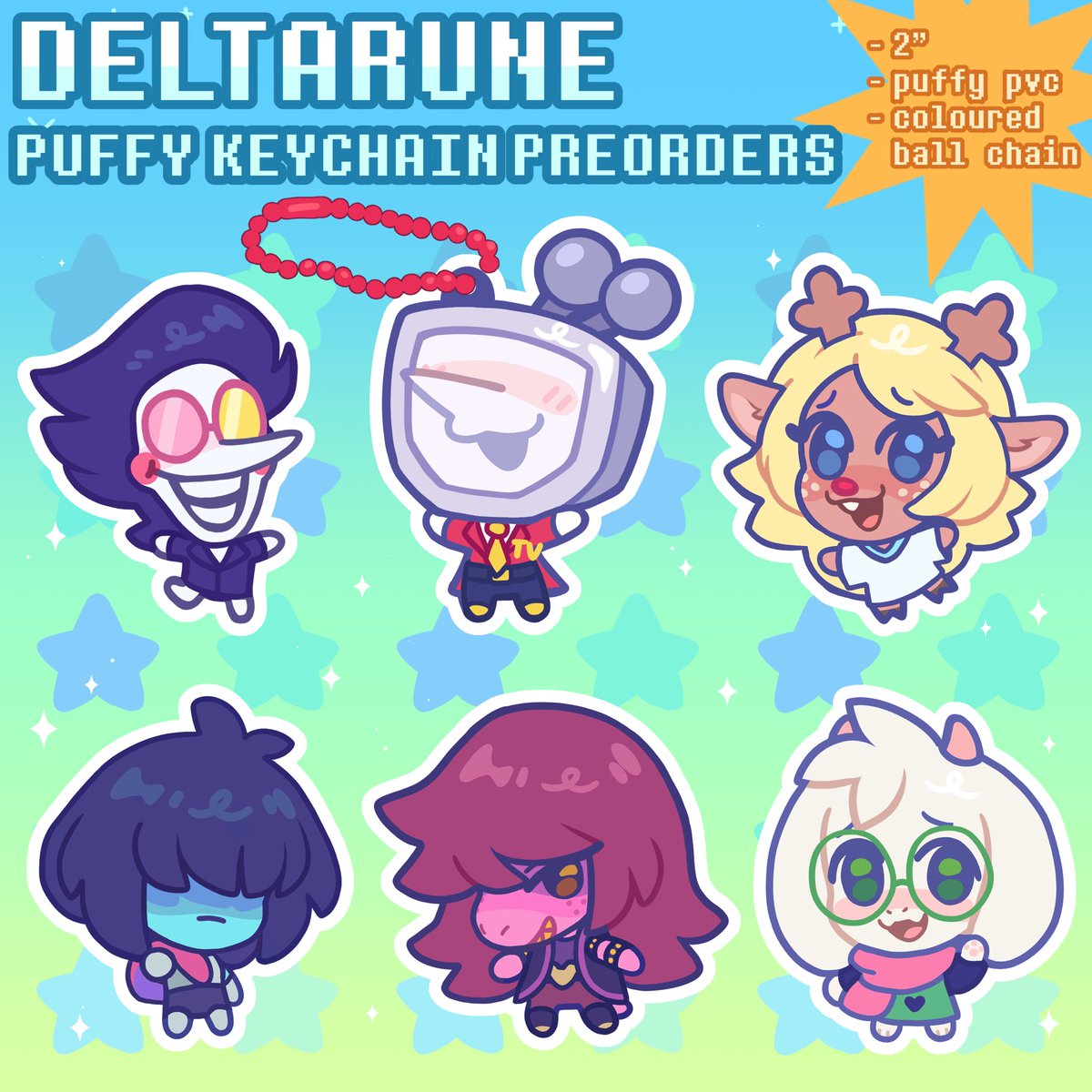 EverestSquid's tweet image. I bring you the full set of deltarune charms!! If you wanna take one home they’re available NOW!!
#DELTARUNE #deltarunespoilers #spamtenna