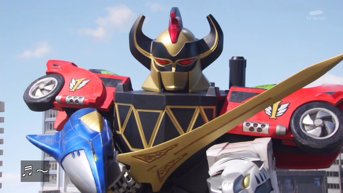 yaiyu's tweet photo. ブラック大獣神が？！？！
 #ゴジュウジャー #nitiasa 
 #ナンバーワン戦隊ゴジュウジャー 
 #スーパー戦隊50周年 https://t.co/A5nQPHdefQ