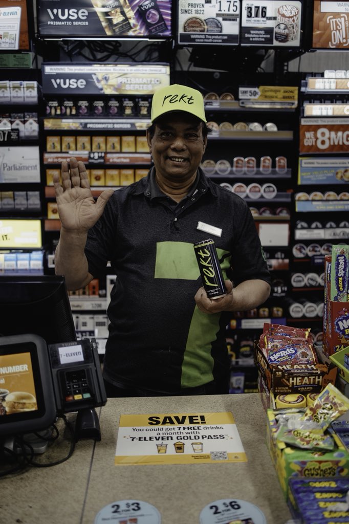 A total of 2500 cans sold across 3 <a href="/7eleven/">7-ELEVEn</a> stores in LA. 

These ended up being record sales for every store. 

Was pretty amazing to see the staff reaction as to wtf was going on. 

The path to mainstream is only just beginning. 

We got bigger plans coming this year. 

$REKT