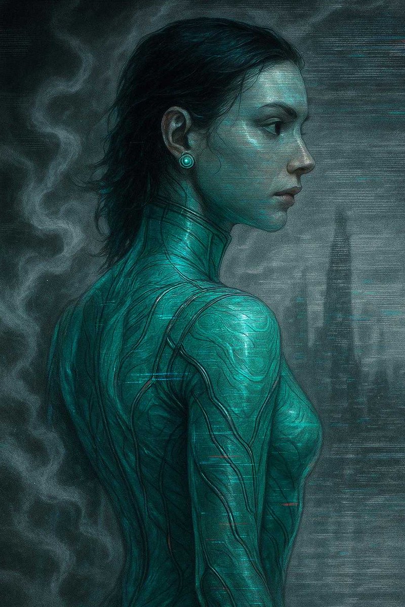DreamSurge's tweet photo. Charcoal Data Mirage, https://t.co/OvCIhF7lYX, Retro ink collides with pixel storms—watch your screen become an analog dream. #glitchart #charcoalportrait #cyberpunk #animatedwallpaper #retrofuturism #pixelvibes https://t.co/nhsU63OVtz