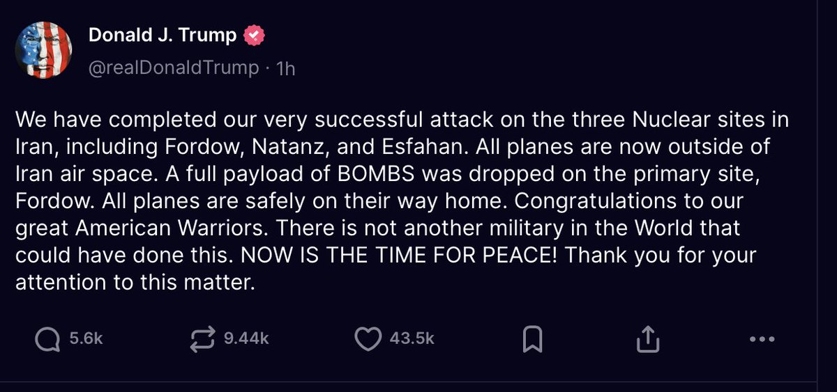 A colossal mistake. ⚫️253⚫️
US bombarduje #Iran
